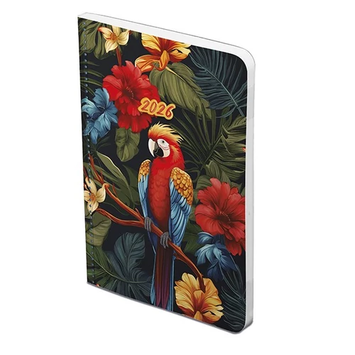 Határidőnapló TOPTIMER Joy Flexi F012 B/6 heti fehér lapos Papagáj 2026.