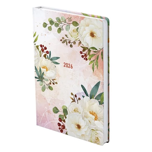 Határidőnapló TOPTIMER Joy J012 B/6 heti fehér lapos Tearózsa 3D 2026.