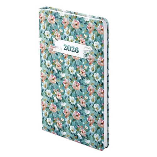 Határidőnapló TOPTIMER Joy J018 A/5 heti fehér lapos keskenyített Akvarell 3D 2026.