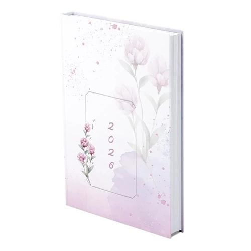 Határidőnapló TOPTIMER Joy J022 B/6 napi fehér lapos Pünkösdi rózsa UV 2026.