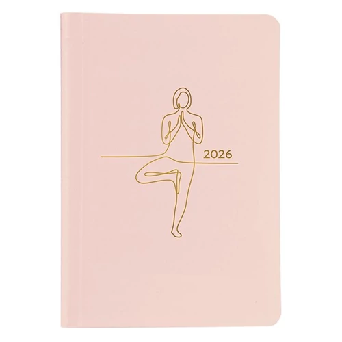 Határidőnapló TOPTIMER Pastel P015 A/5 heti fehér lapos rózsaszín 2026.