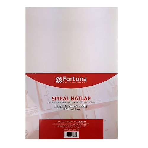 Hátlap FORTUNA A/4 250 g fényes fehér 100/dob
