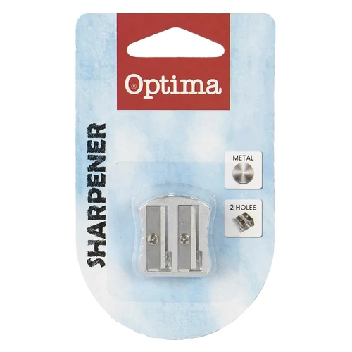 Hegyező OPTIMA fém bordázott fogórész 2 lyukú 1db/bliszter