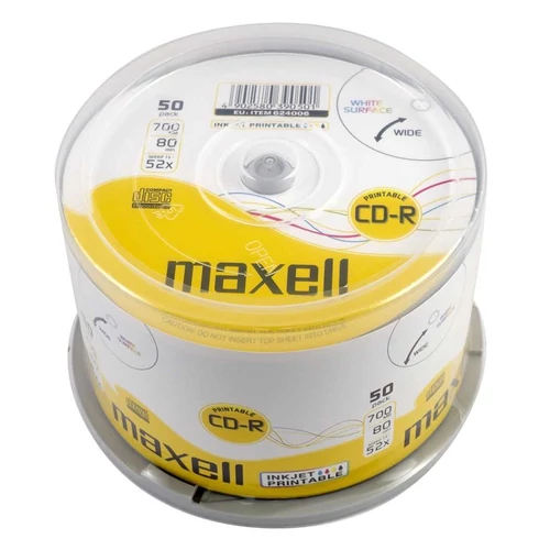 Írható CD MAXELL nyomtatható felülettel 700MB 50 darabos