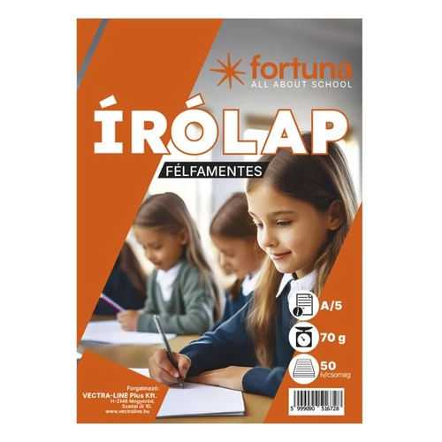 Írólap FORTUNA A/5 félfamentes 10-50 50 lapos