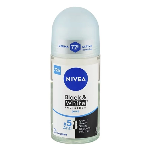 Izzadásgátló roll NIVEA B&W invisible pure 50 ml