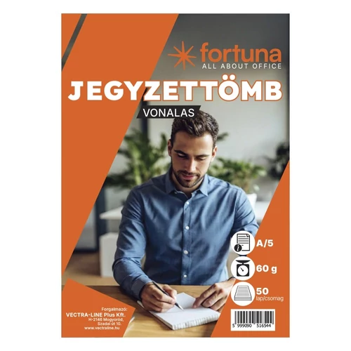 Jegyzettömb vonalas FORTUNA A/5 50 lapos