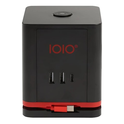 Kábel hosszabbító IOIO 3 aljzat 1,5m, 2xUSB-A, 1xUSB-C fekete