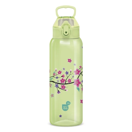 Kulacs duplafalú ARS UNA 3D műanyag BPA-mentes 700 ml Snow Flower-Green