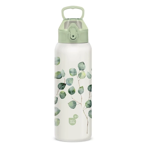 Kulacs duplafalú ARS UNA 3D fém BPA-mentes 700 ml Botanic Leaf