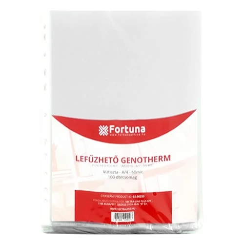 Lefűzhető genotherm FORTUNA A/4 60 mikron víztiszta 100 darabos
