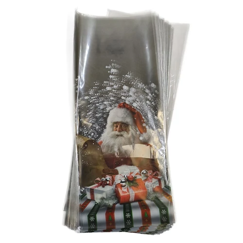 Mikulászacskó műanyag 15x35 cm Ajándékdobozos átlátszó 100 darabos