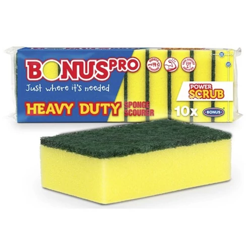 Mosogatószivacs BONUS Pro HoReCa sárga 13,5×9×4,5 cm 10 darabos