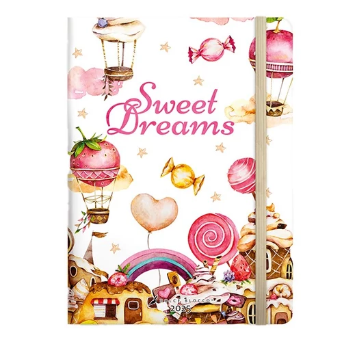 Jegyzetfüzet ponthálós DOLCE BLOCCO Secret Journal A/5 176 oldalas Sweet Dreams keménytáblás gumis