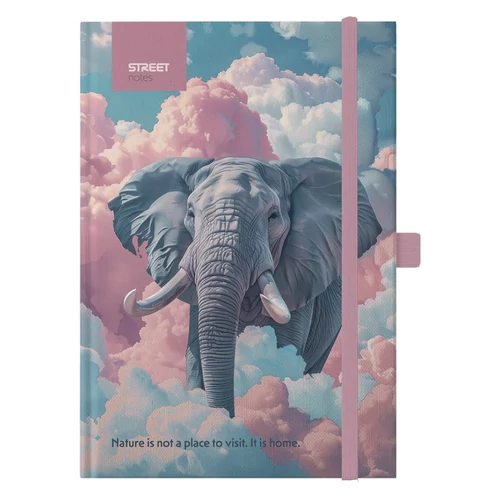 Jegyzetfüzet vonalas STREET Animals Edition Elephant A/5 96 lapos gumis keményfedelű