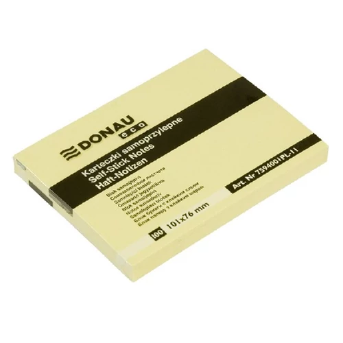 Öntapadós jegyzettömb DONAU ECO 101x76 mm 100 lap sárga