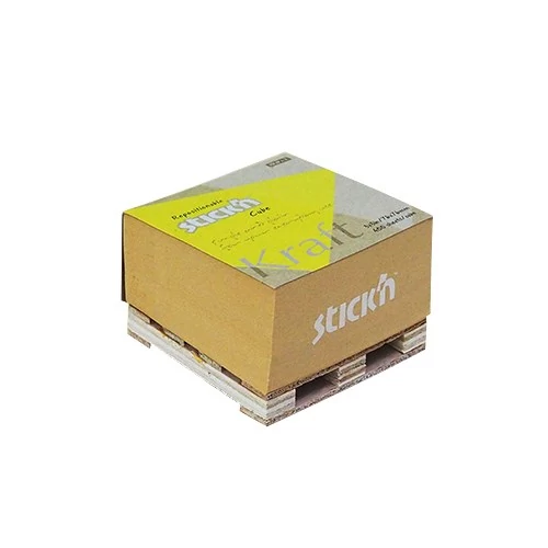 Öntapadós jegyzettömb STICK`N Kraft cube 76x76mm mini raklapos natúr barna 400 lap