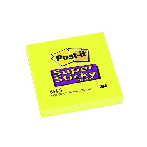 Öntapadós jegyzettömb 3M Post-it 76x76mm Super Sticky 12x90 lap