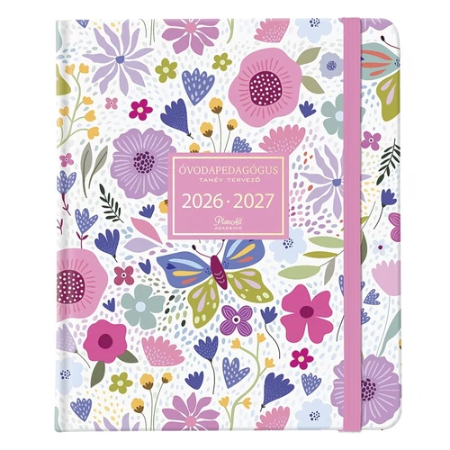 Óvodapedagógus tervező PLANALL B/5 heti 160x200mm 2026-2027.  PlanAll Neteducatio Flower Field