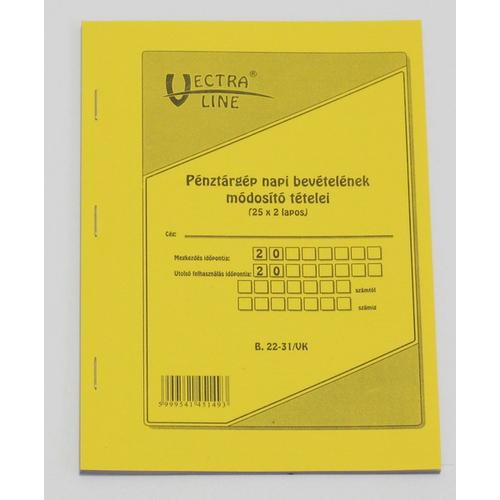 Nyomtatvany Penztargep Napi Beveteleinek Modosito Tetelei Vectra Line A 5 25x2 Lapos Nyomtatvanyok Album Nyomtatvany Bolt