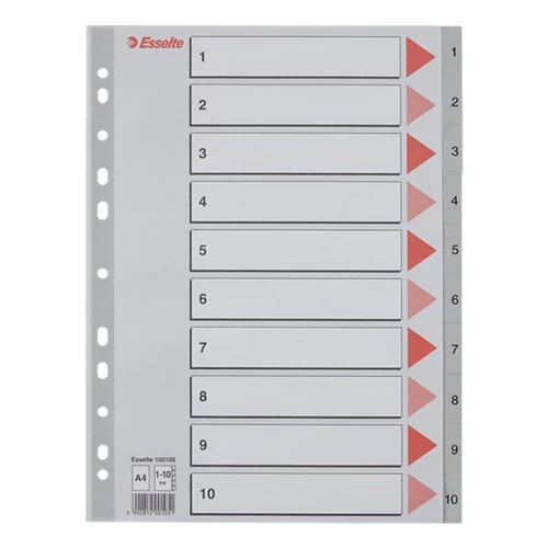 Regiszter ESSELTE A/4 műanyag 1-10