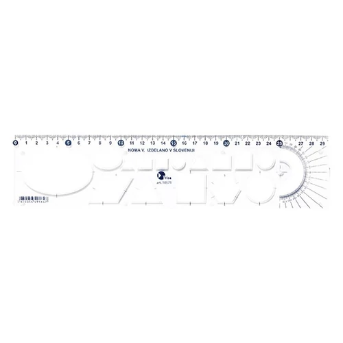 Sablon vonalzó OPTIMA átlátszó 30cm