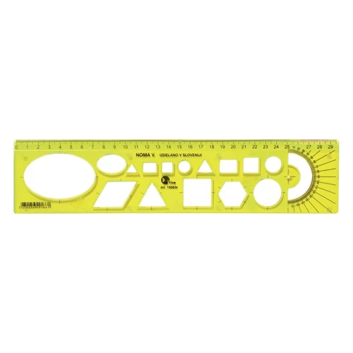 Sablon vonalzó OPTIMA fluor 30cm
