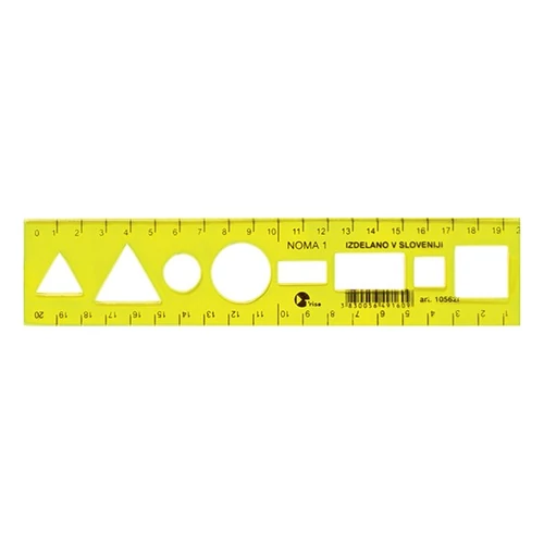Sablon vonalzó OPTIMA hajlékony sárga 20cm