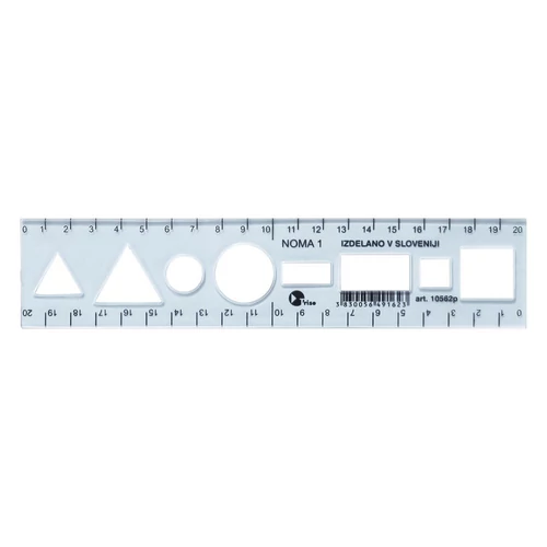 Sablon vonalzó OPTIMA kék 20cm