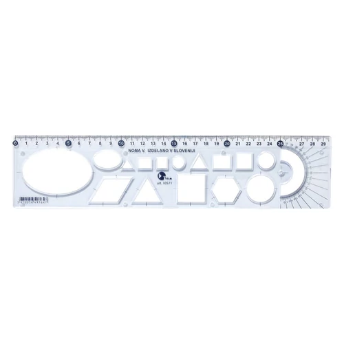 Sablon vonalzó OPTIMA kék 30cm