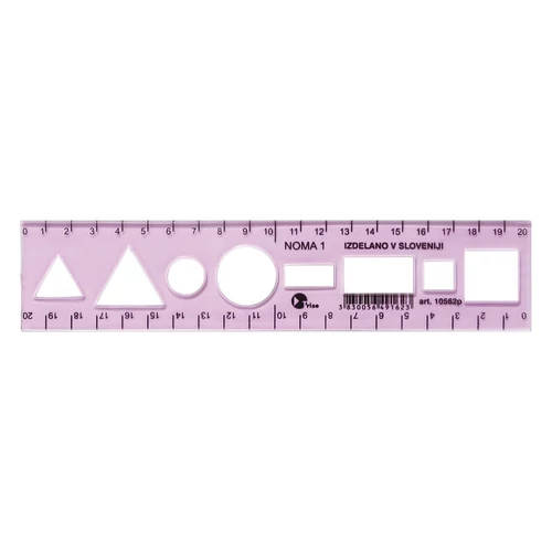 Sablon vonalzó OPTIMA pink 20cm