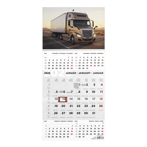 Speditőr naptár TOPTIMER T076 1 tömbös 5 havi Kamion 2026.