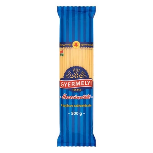 Száraztészta hosszúmetélt GYERMELYI 4 tojásos 500 g