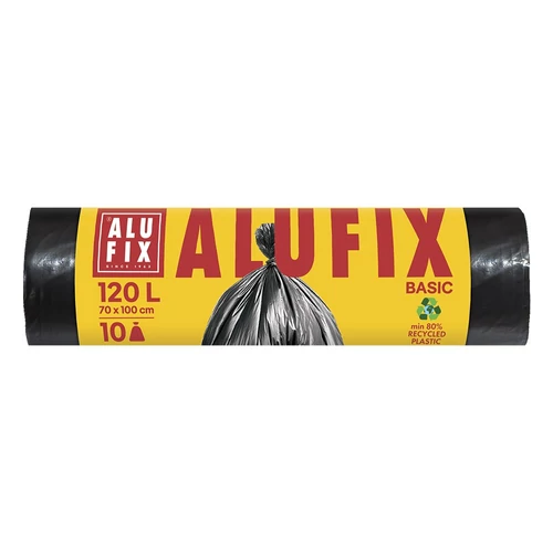 Szemeteszsák ALUFIX 120L 17 mikronos ECO fekete 10 darabos