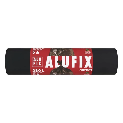 Szemeteszsák ALUFIX 280L 60 mikronos fekete 5 darabos
