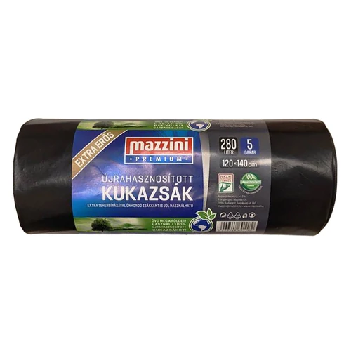 Szemeteszsák MAZZINI 280L Premium újrahasznosított extra erős 5 darabos