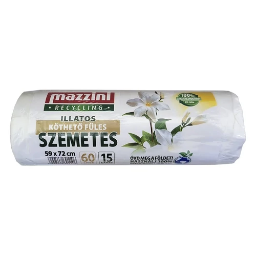 Szemeteszsák MAZZINI 60L illatosított virágos húzófüles 59x72 cm 15 darabos