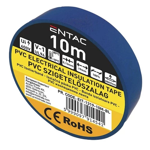 Szigetelőszalag ENTAC 19mmx10m kék