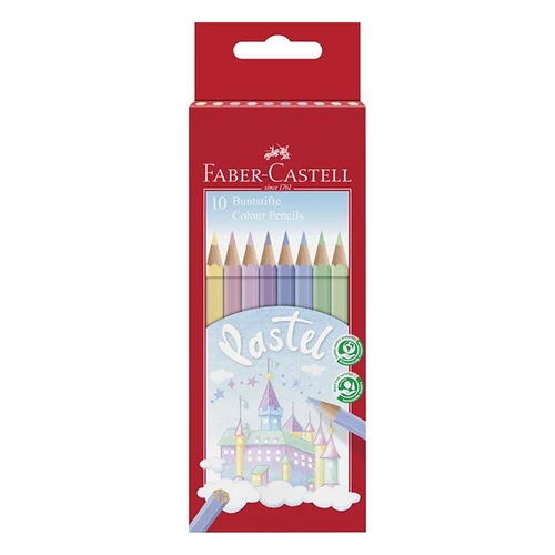 Színes ceruza FABER-CASTELL Pasztell hatszögletű 10 darabos