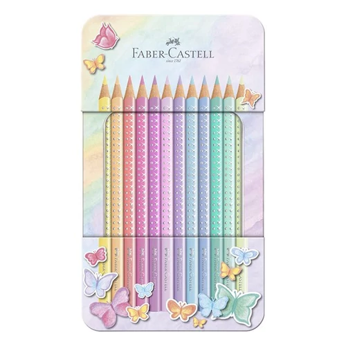 Színes ceruza FABER-CASTELL Sparkle pasztell fém dobozos 12 darabos