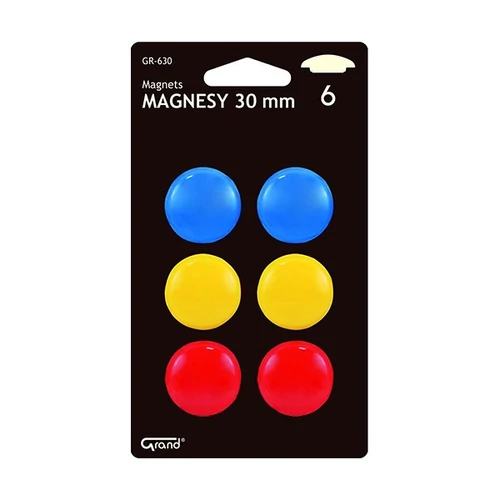 Táblamágnes GRAND 30mm 6 darabos vegyes színű