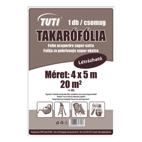 Takarófólia TUTI extra létrázható 4x5m 20 m2/csomag