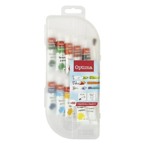 Tempera OPTIMA műanyag tokban 10 ml 10  darabos
