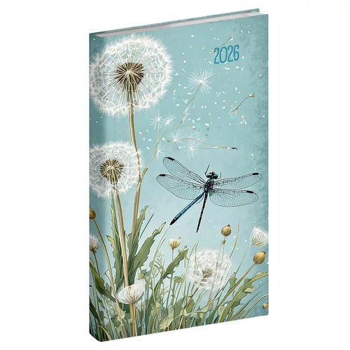 Zsebnaptár REALSYSTEM Picture álló fehér lapos Pitypang 2026.