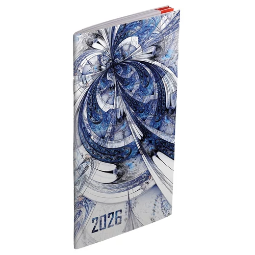 Zsebnaptár REALSYSTEM zsebirka álló fehér lapos Fraktál 2026.