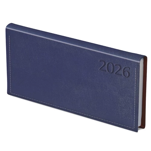 Zsebnaptár TOPTIMER Traditional T030 fekvő fehér lapos kék 2026.