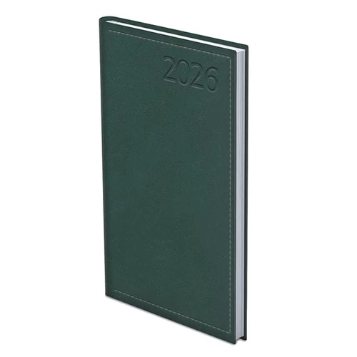 Zsebnaptár TOPTIMER Traditional T035 álló fehér lapos zöld 2026.